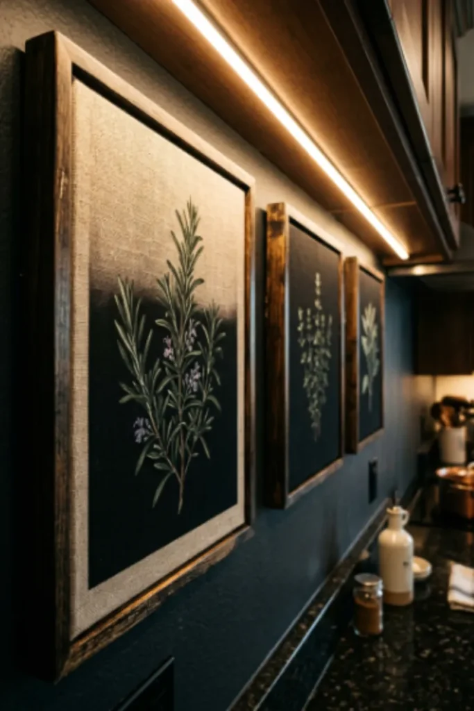 2. High Contrast Moody Botanical Herb Prints