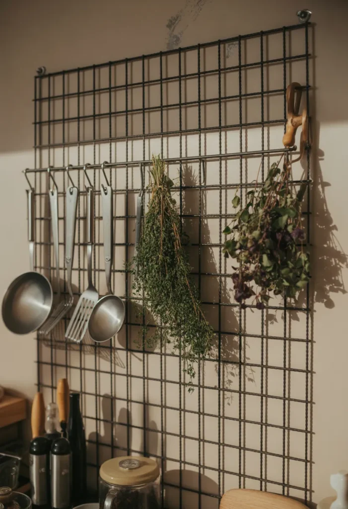 Industrial Mesh Wall Organizer for "Living" Storage