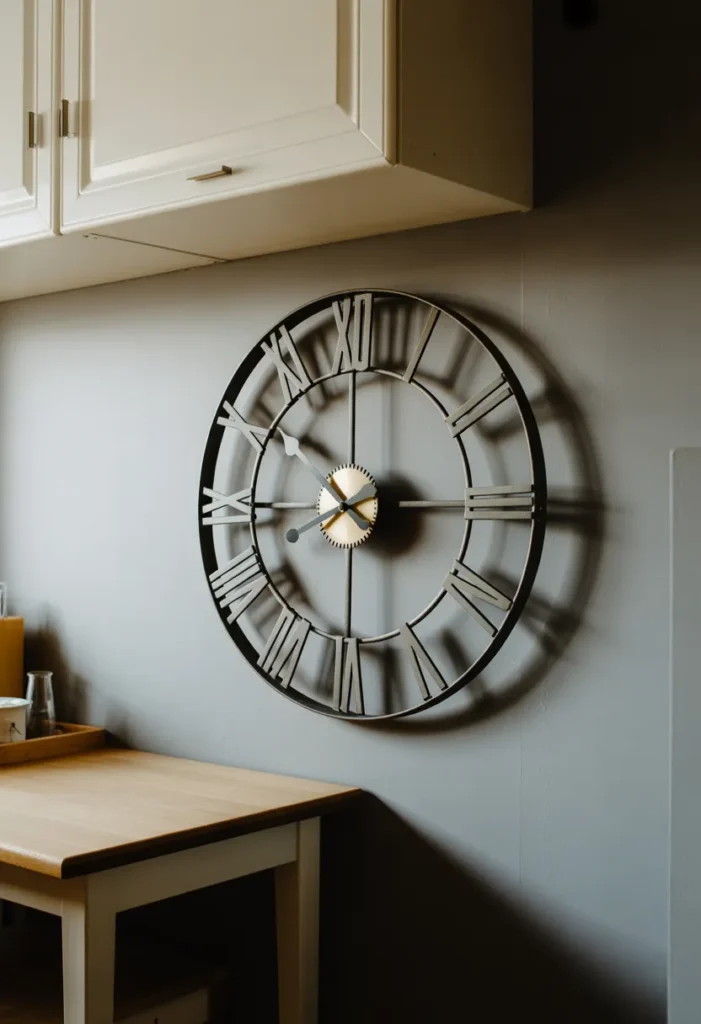 Large Scale Minimalist Clock with Exposed Gears