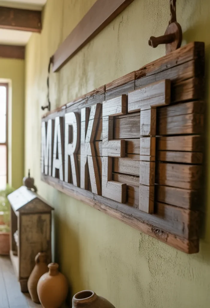 Oversized Vintage "Market" Signage