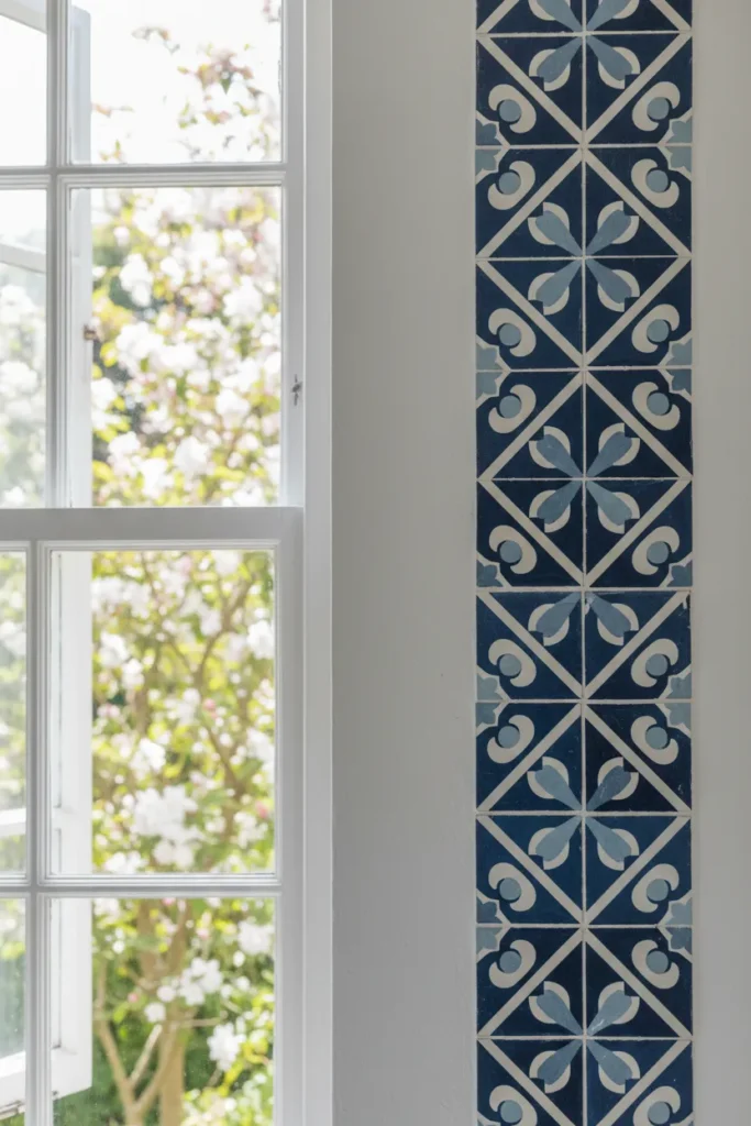 Single Column of Patterned Encaustic Tiles