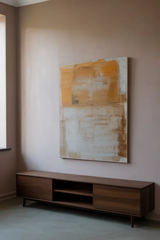 A Single Oversized Canvas, Hung Low and Off-Center